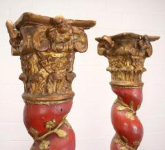 Pair of Spanish Baroque Solomonic Columns Circa 1740 - 3259104