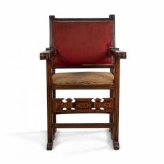 Pair of Spanish Colonial Walnut Arm Chairs - 1403569