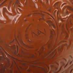 Pair of Spanish Earthenware Pots on Wrought Iron Bases C 1940 - 4620604