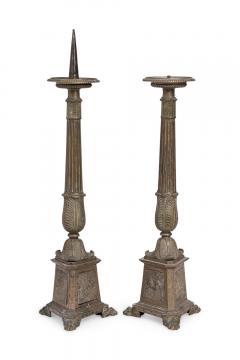 Pair of Spanish Renaissance Altar Candlesticks - 4201446