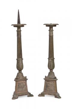 Pair of Spanish Renaissance Altar Candlesticks - 4201448