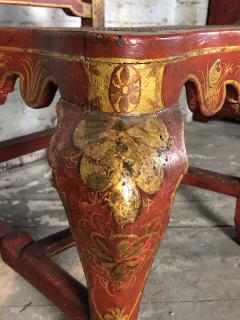 Pair of Spanish early 18th Century Red Lacquer Chairs in the English Taste - 2018320