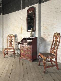 Pair of Spanish early 18th Century Red Lacquer Chairs in the English Taste - 2018322