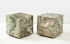Pair of Spectacular Honed Onyx Cube Tables  - 3016994