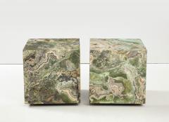 Pair of Spectacular Honed Onyx Cube Tables  - 3016997