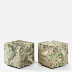 Pair of Spectacular Honed Onyx Cube Tables  - 3018043