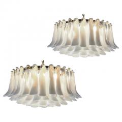 Pair of Spectacular Modern Murano Glass Petal Chandelier or Flush Mount - 4529657