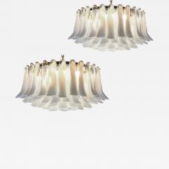 Pair of Spectacular Modern Murano Glass Petal Chandelier or Flush Mount - 4532188