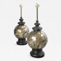 Pair of Spun Metal and Glass Lamps - 317273