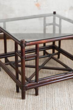 Pair of Square Dark Wicker Coffee Tables from the Attila Series by Gasparucci - 4415399