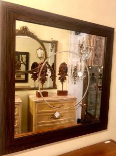 Pair of Square Maccasar Faux Art Deco Style Wall Console Mirror - 1241837