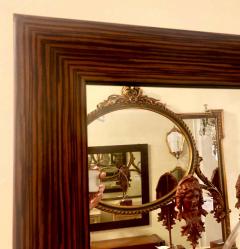 Pair of Square Maccasar Faux Art Deco Style Wall Console Mirror - 1241840