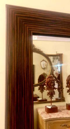 Pair of Square Maccasar Faux Art Deco Style Wall Console Mirror - 1241842