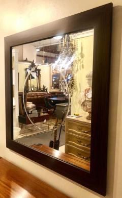 Pair of Square Maccasar Faux Art Deco Style Wall Console Mirror - 2941156