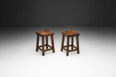 Pair of Square Mid Century Modern Stools Europe 1950s - 4647224