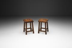 Pair of Square Mid Century Modern Stools Europe 1950s - 4647326