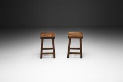 Pair of Square Mid Century Modern Stools Europe 1950s - 4647327