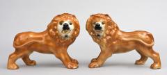 Pair of Staffordshire Standing Lions Circa 1880 - 261770