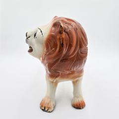 Pair of Staffordshire Striding Lions - 4499349