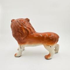 Pair of Staffordshire Striding Lions - 4499350