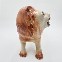 Pair of Staffordshire Striding Lions - 4499353