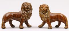 Pair of Staffordshire Treacle Lions - 261767