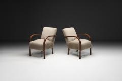 Pair of Stained Beech Armchairs Denmark ca 1930s - 4784918