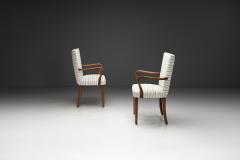 Pair of Stained Oak Armchairs Europe ca 1940s - 4423501