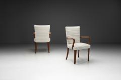 Pair of Stained Oak Armchairs Europe ca 1940s - 4423502