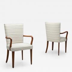 Pair of Stained Oak Armchairs Europe ca 1940s - 4426591