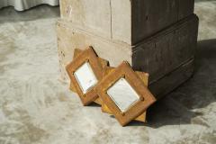 Pair of Star Shaped Wall Mirrors in Faded Velvet Late 19th Century - 4468525