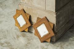 Pair of Star Shaped Wall Mirrors in Faded Velvet Late 19th Century - 4468529