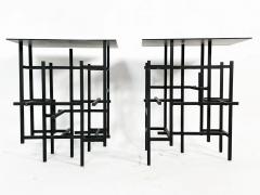 Pair of Steel Glass End or Console Table - 2727449