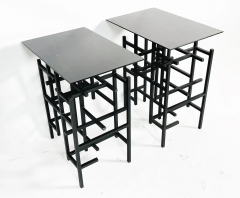 Pair of Steel Glass End or Console Table - 2727463