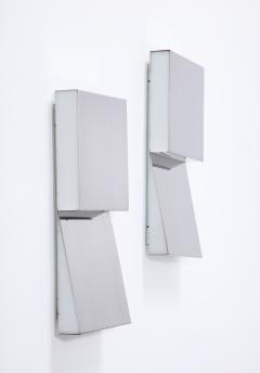 Pair of Steel Wall Lamps France c 1970 - 3609495