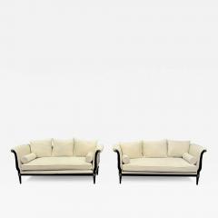 Pair of Steel and Bronze Sofas Settees Hollywood Regency Peter Marino Style - 3280152