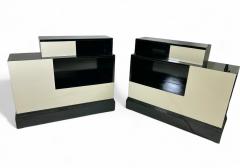 Pair of Stepped Art Deco Stands Lacquered in Ebony and Ivory - 4153876