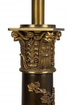 Pair of Stiffel American Federal Style Acanthus Vined Composite Pillar Table Lam - 4661746