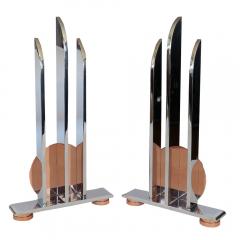 Pair of Streamline Art Deco Andirons in the Manor of Walter Von Nessen - 1092437