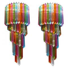 Pair of Striking Multicolor Contemporary Crystal Prism Wall Sconces Vortigo - 4430200