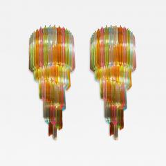 Pair of Striking Multicolor Contemporary Crystal Prism Wall Sconces Vortigo - 4627047