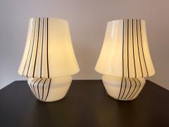 Pair of Stripe Murano Glass Lamps Italy 1970s - 2805616