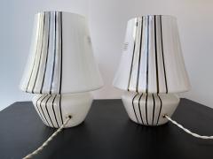 Pair of Stripe Murano Glass Lamps Italy 1970s - 2805625