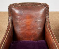 Pair of Studded Leather Club Chairs - 4442874
