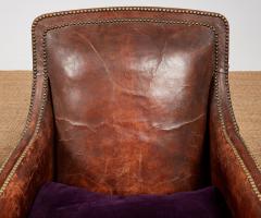 Pair of Studded Leather Club Chairs - 4442875