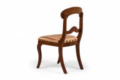 Pair of Style Beige Pink Striped Upholstered Wooden Dining Side Chairs - 4170153