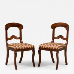 Pair of Style Beige Pink Striped Upholstered Wooden Dining Side Chairs - 4186334