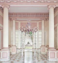 Pair of Sumptuous Pink and Heavenly Murano Glass Chandeliers 1990s - 1984167