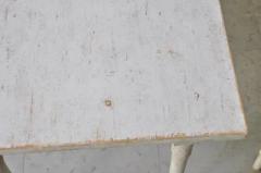Pair of Swedish 1840s Light Gray Painted Side Tables with Distressed Finish - 3605933