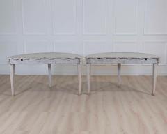 Pair of Swedish 19th Century Gustavian Style Demi Lune Tables - 4707307